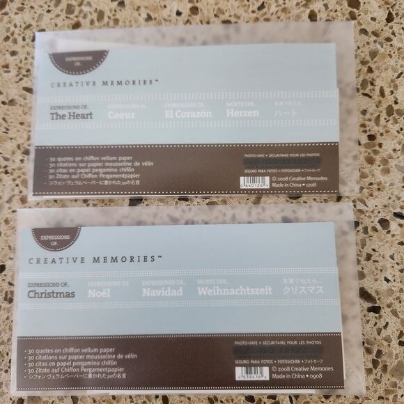 Creative Memories Expressions Packs in Chrisymas and The Heart - NEW From 2008 - Picture 1 of 4